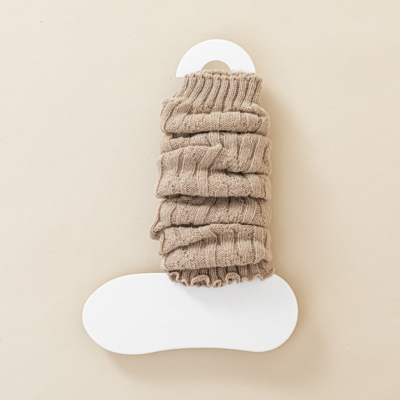 Gebreide Lange Wollen Sokken met Gerimpeld Effect