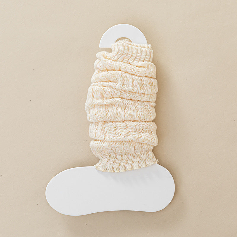 Gebreide Lange Wollen Sokken met Gerimpeld Effect