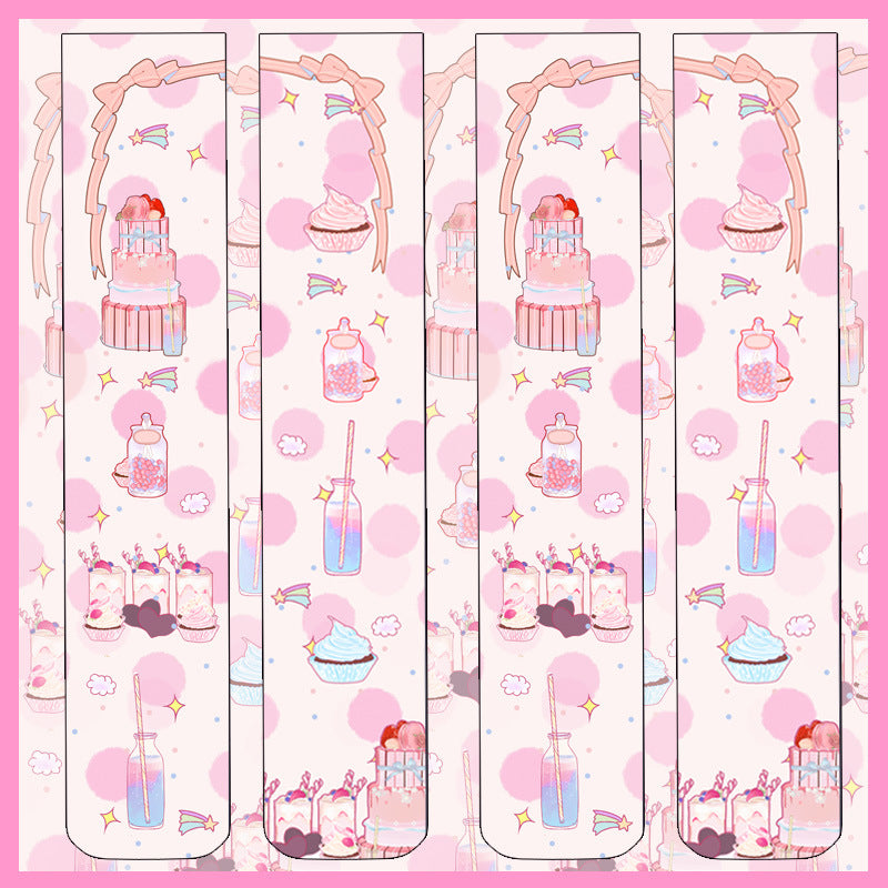 Schattige Lolita Overknee Sokken van Witte Fleece