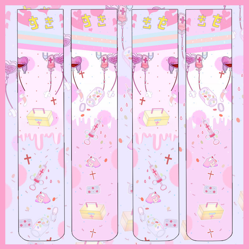 Schattige Lolita Overknee Sokken van Witte Fleece