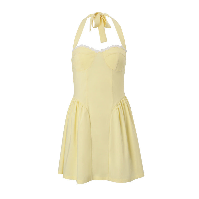 Veelzijdige Halterjurk met Franse Tailleaccenten